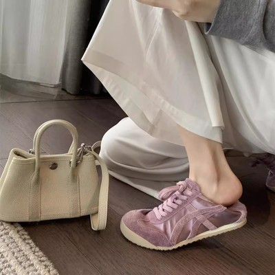 香芋紫复古德训鞋平底休闲阿甘鞋