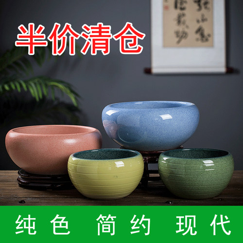 古法养鱼简约陶瓷铜钱草水培