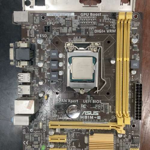 拆机华硕H81M-E主板，带G3220CPU，带挡板