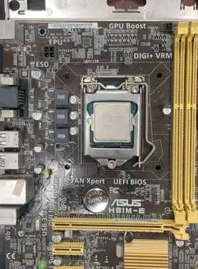 拆机华硕H81M-E主板，带G3220CPU，带挡板