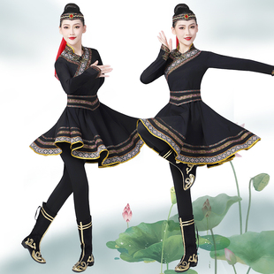 新款蒙古族舞蹈演出服女艺考少数民族蒙族现代表演服饰练功服鸿雁