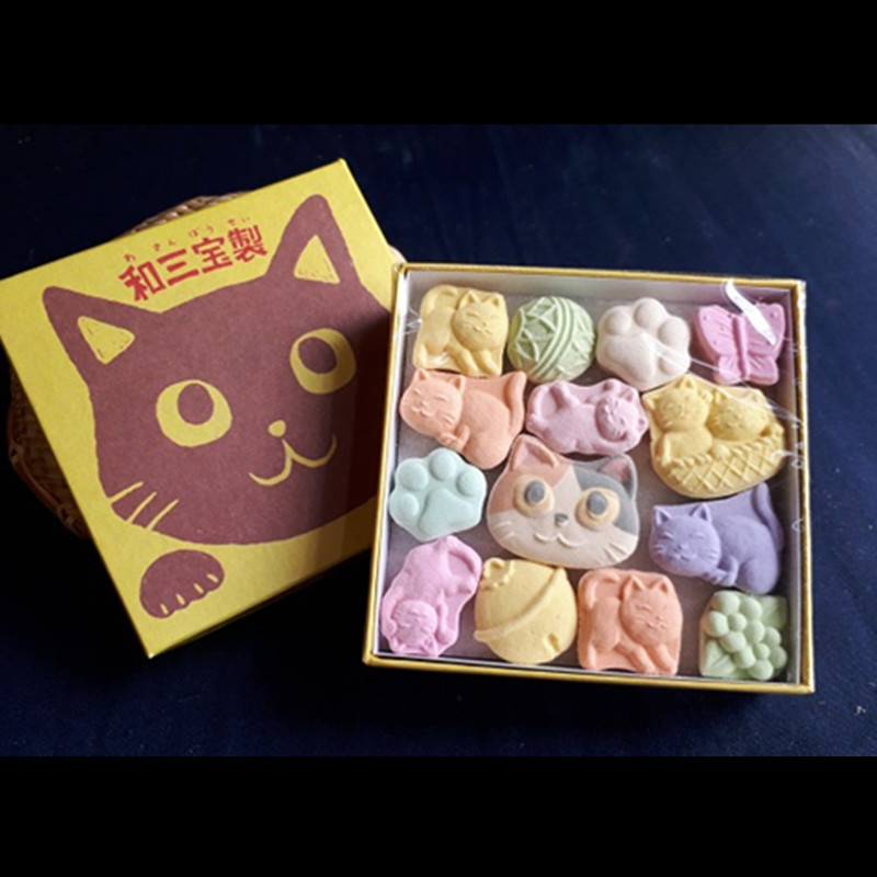 *店主推荐日本进口零食和三宝可爱的人气猫咪造型棉花糖 糕点礼