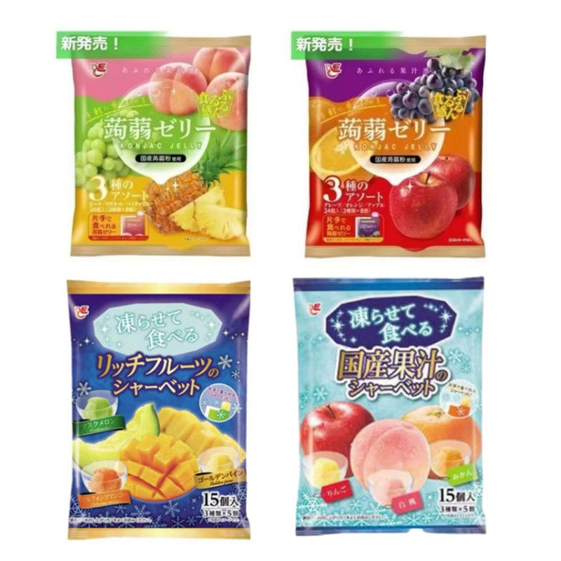 日本进口ACE艾斯蒟蒻果冻0脂肪什锦水果味果汁吸吸布丁零食