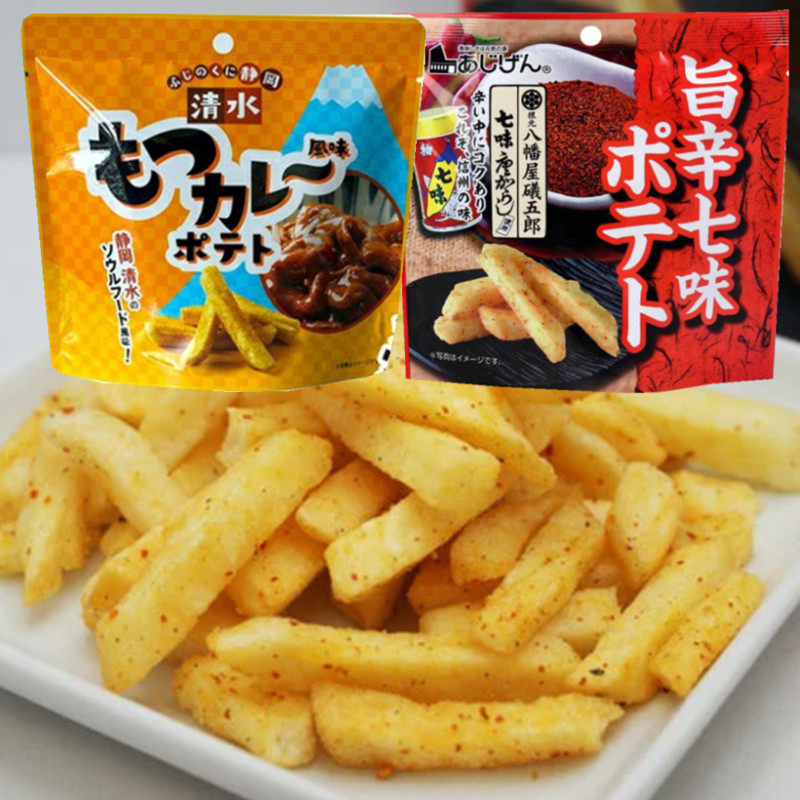 日本零食八幡屋五郎 旨辛七味唐芥末风味/清水咖喱土豆薯条50g