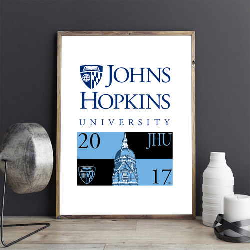 JHU挂画约翰霍普金斯大学装饰画卧室办公现代简约卧客厅背景墙