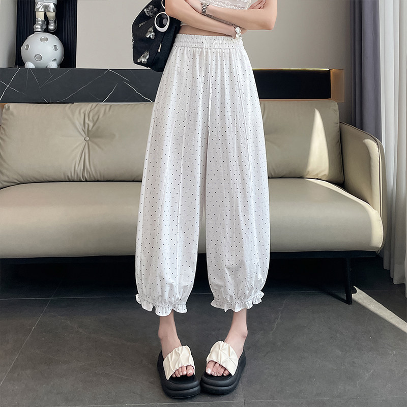 包邮包邮休闲时尚小个子宽松花苞裤子女2026夏季新款薄款波点九分