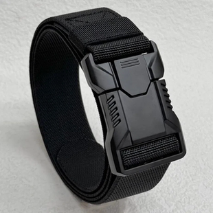 带男 户外弹力皮带军训裤 男士 战术插扣尼龙帆布腰带对插扣休闲工装