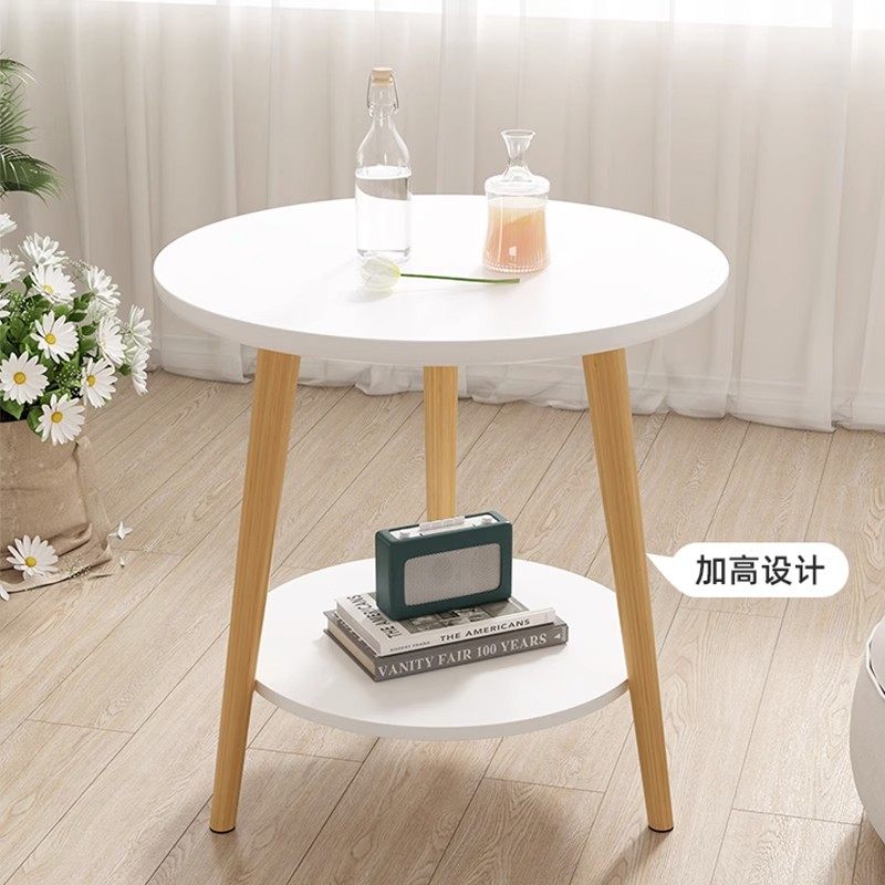 小圆桌茶几简易客厅家用沙发边几北欧卧室床头边桌迷你阳台小桌子