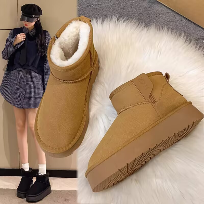 羊皮毛一体雪地靴女雪地棉鞋女靴