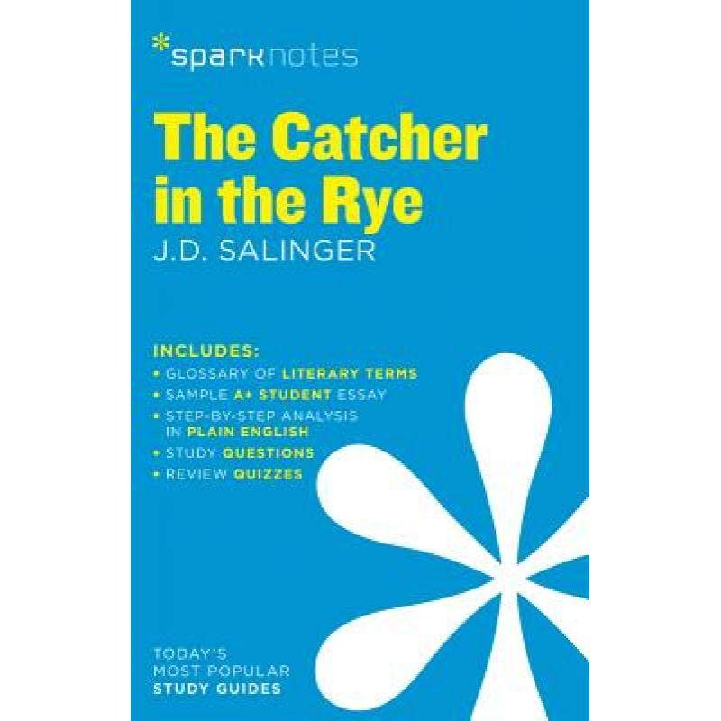 现货  英文原版 Sparknotes 文学指南:麦田里的守望者 The Catcher in the Rye Literature Guide 英文原版 J D Salinger