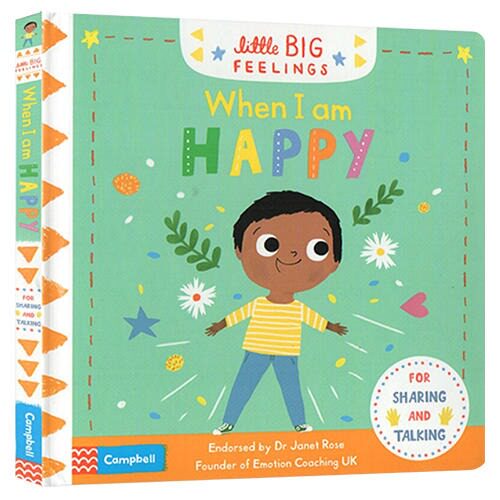 现货 英文原版 Little Big Feelings: When I am Happy当我开心的时候 儿童精装机关操作翻翻书3-5岁宝宝情绪控制管理亲子互动