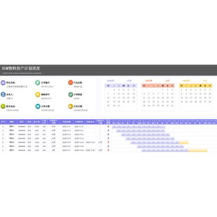 Excel模板表格 2025生产计划排产进度表 BOM清单 MRP物料需求计划