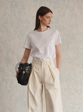 2LINKS｜高支高密长绒棉 后背一字极简设计 实穿百搭质感T恤短袖