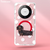 Tastecase粉色波点腊肠狗磁吸手机壳适用于华为Mate80ProMax 原创腊肠犬磨砂防摔手机套 Pura80Pro保护壳新款