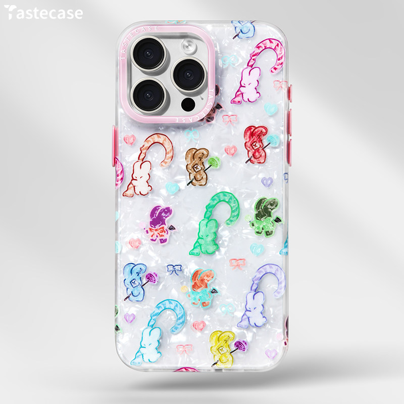 Tastecase贝母兔子可爱手机壳适用苹果iPhone16ProMax保护壳原创新款15Pro糖果蝴蝶结磨砂小众14防摔手机套