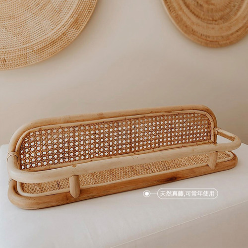 ins藤编洗手间中古墙上置物架