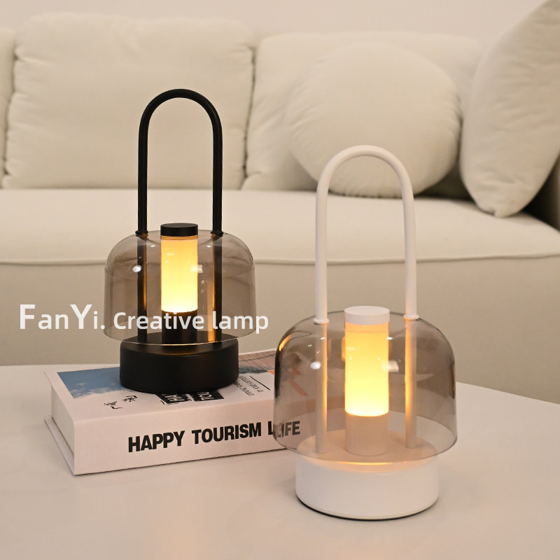 繁一 · 奶油风手提烛台台灯户外便携客厅卧室装饰摆件床头小夜灯
