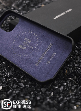 适用苹果iPhone14Pro原创真皮革手机壳 14Promax磁吸防摔手机保护壳套 半包牛皮小众