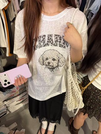 韩版卡通印花减龄T恤女圆领春夏款短袖洋气休闲百搭打底上衣学生