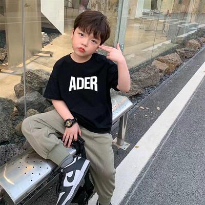 韩版ADER童装大男童t恤半袖上衣儿童短袖休闲夏季潮牌宽松大码