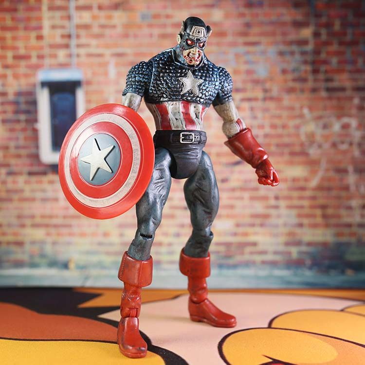 丧尸美国队长可动关节人偶手办模型玩具七寸公仔袋装散货