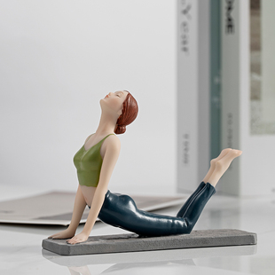 可爱少女瑜伽创意客厅小摆件卧室房间布置摆设家居装 饰品结婚礼物