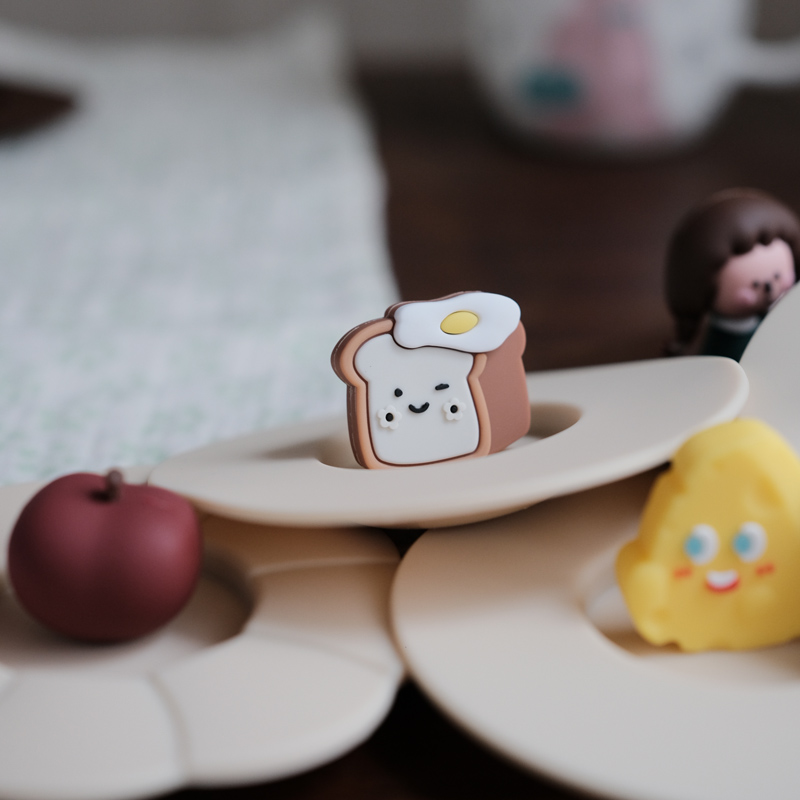 Hi Lovely.小动物卡通硅胶原型马克杯水杯玻璃杯防尘杯盖