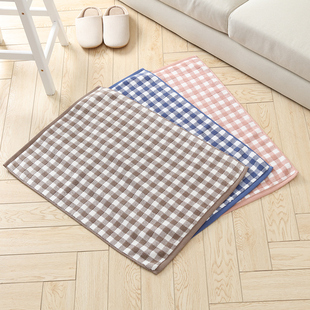 日式格子浴室地垫出口日本良品风格素色防滑垫门垫加厚吸水地巾