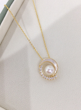 天然淡水真珍珠项链女