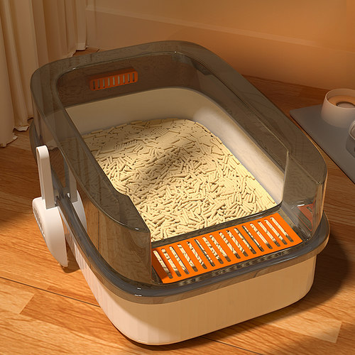 猫砂盆半封闭超大号防外溅全开放