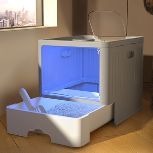 猫砂盆超大号抽屉式全封闭智能防臭杀菌幼猫厕所防外溅宠物集装箱