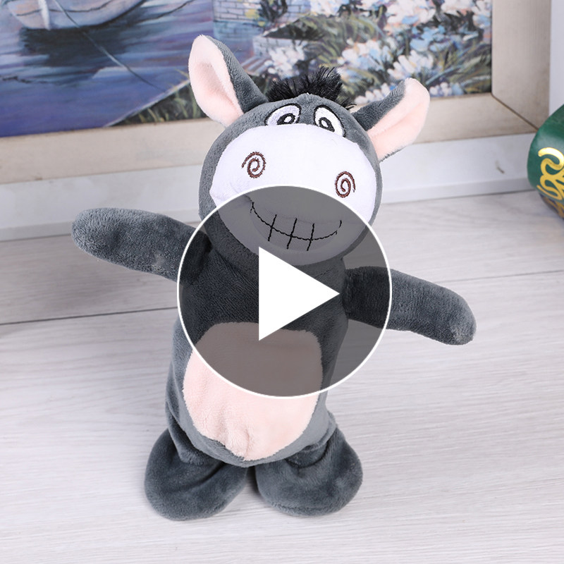 会说话的驴抖音毛绒玩具会走路唱歌网红小毛驴学舌公仔学话复读驴