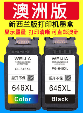 威佳适用佳能pg645 645Xl墨盒 646 MG2560 TS3360 MG2965 MG2960 TS3160 TS3165 TS3166 TS3460 TR4560打印机