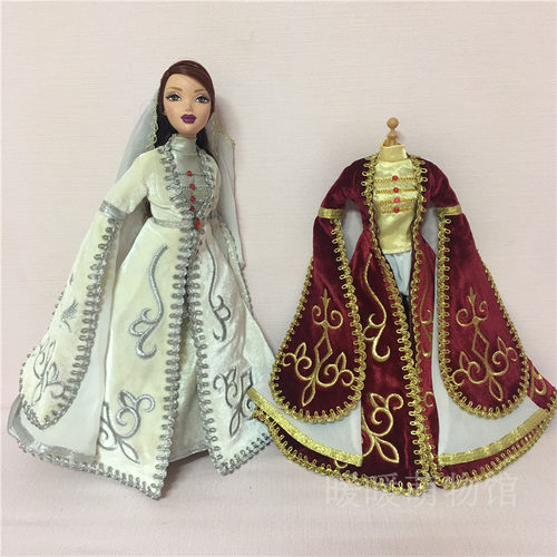 11寸外贸古董6分30cm宫廷风复古重工娃衣套装礼服娃娃衣服稀有款