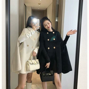 2026新款百搭披肩上衣女韩版宽松斗篷外套女秋冬英伦风呢子大衣女