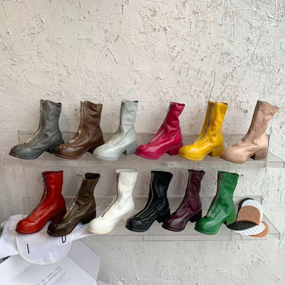 鬼帝粗跟中筒靴固特异复古