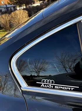 适用于奥迪A3A4LA678Q2Q3L三角窗装饰贴纸改装车窗个性侧窗车标贴