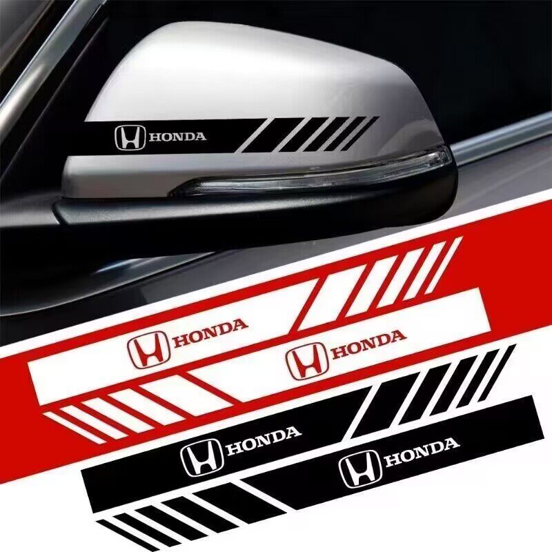 适用本田雅阁思域锋范凌派享域飞度后视镜贴改装条纹汽车拉花贴纸