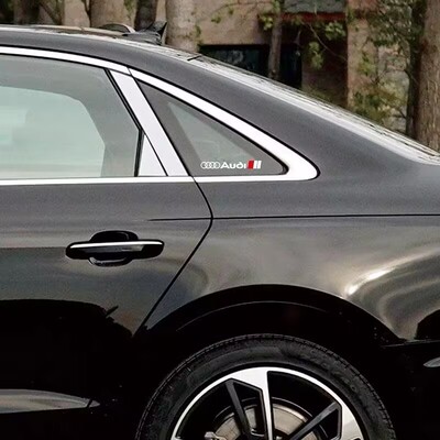 适用奥迪三角窗车贴A3A4LA6车窗标志拉花贴Q3Q5Q7A4侧窗改装贴纸