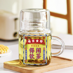 水杯耐高温泡茶杯高硼硅玻璃杯大容量800ml喝水杯子女带盖咖啡杯