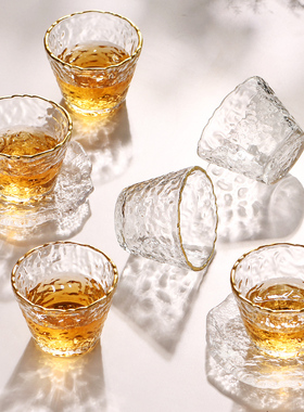 冰露日式小酒杯玻璃高级感白酒杯家用米酒烧酒杯小盏分酒器酒盅