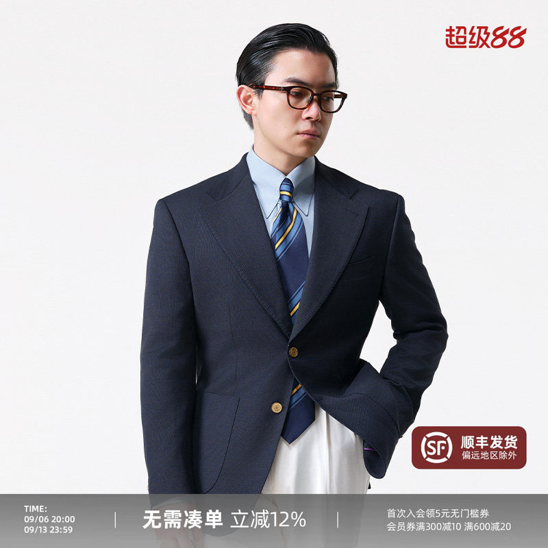 【纯羊毛布雷泽】PYFZ金扣商务休闲男士西装外套西服正装修身单西