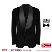 西装 平圆方中复古青果领秋冬绅装 礼服 婚礼主持宴会 丝绒吸烟装