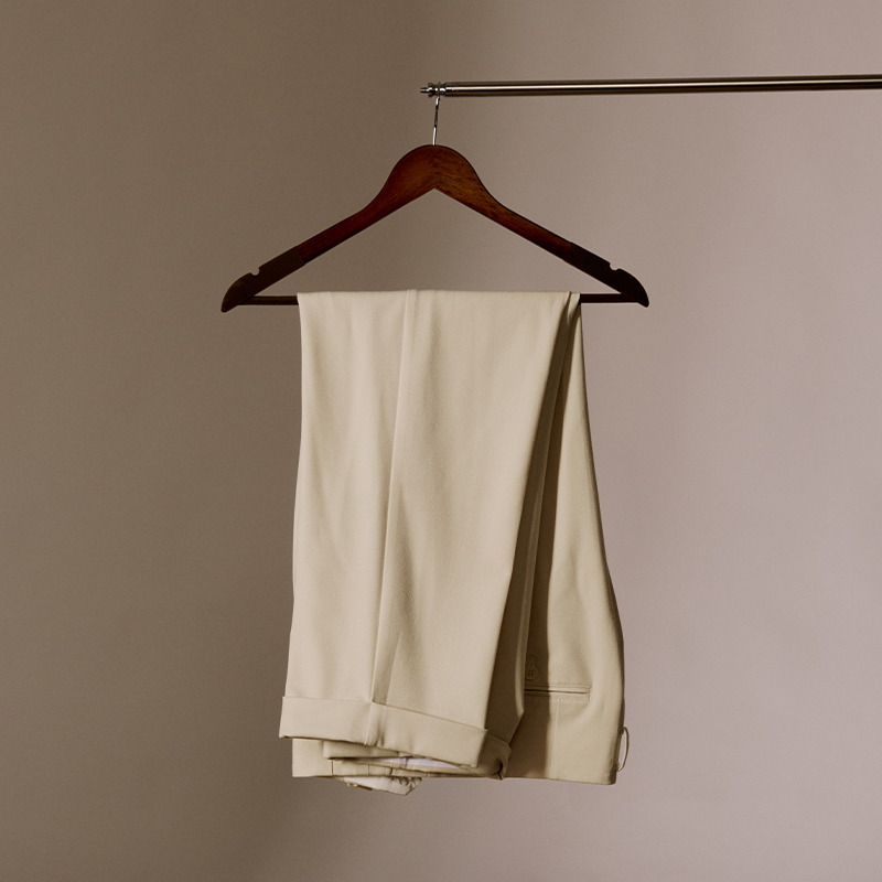 平圆方中羊毛混纺犀牛褶好莱坞裤