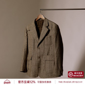 外套男款 混纺易复古休闲西装 50%羊毛 平圆方中骑行西服套装
