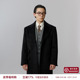 风衣外套男 平圆方中25年戗驳领柴斯特毛呢大衣中长款 50%羊毛