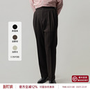 多重线条高腰西裤 商务休闲西装 男 意式 裤 平圆方中通勤直筒裤