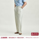 白色薄款 男款 平圆方中西裤 直筒垂感高腰休闲裤 竹节纱吸湿透气