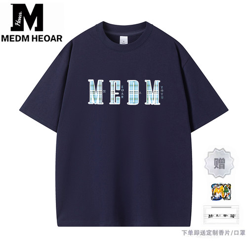 MEDM HEOAR官方正品短袖t恤男女情侣装纯棉休闲夏季国潮半袖上衣