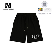 运动裤 MEDM 潮 美式 高街纯棉五分裤 HEOAR国潮嘻哈直筒短裤 男女夏季
